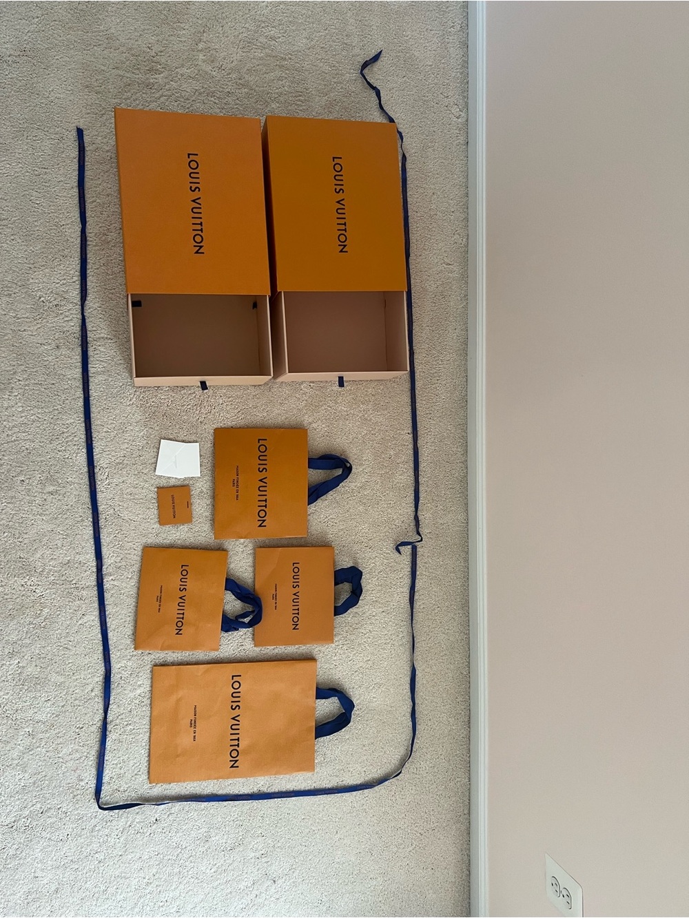 Louis Vuitton Orange and Navy Gift Box & Bag Collection